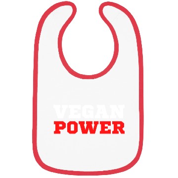 Discover VEGAN POWER (White & Red letters) Bibs