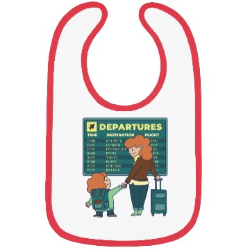 Discover Airport Departures Flight Mom and Son traveling Ai Bibs