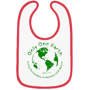 Discover Only One Earth - dark green vintage design Bibs