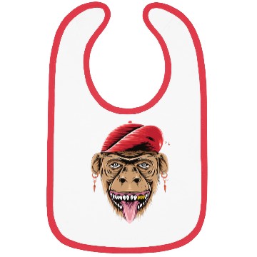 Discover happy monkey head for Bibs