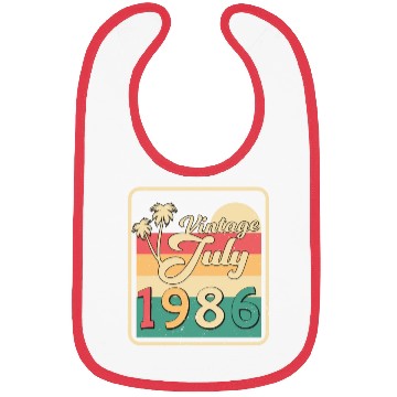 Discover Birthday Greeting For July 1986 Bibs