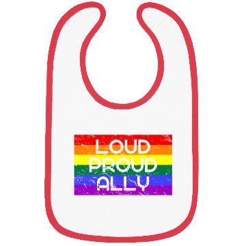 Discover Loud Proud Ally for LGBT LGBTQ Community Bibs