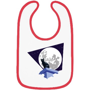 Discover Black cat under the moon Bibs