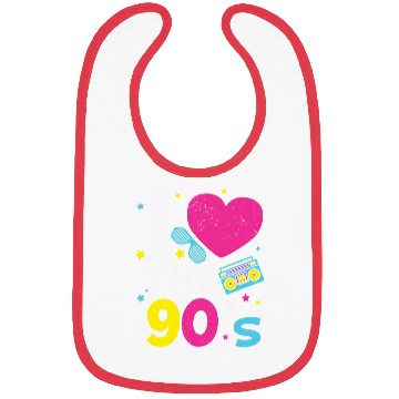 Discover I Love The 90's Retro Heart Bibs