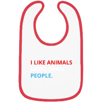 Discover I Like Animals More Than People (Red, White & Blue Bibs
