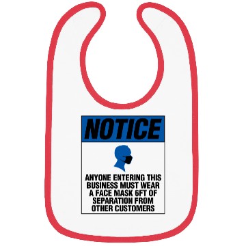 Discover Face Mask Business Notice Facemask Covering Distan Bibs