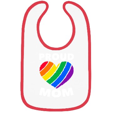 Discover Proud Mom Colorful Heart LGBTQ Rainbow Flag Bibs
