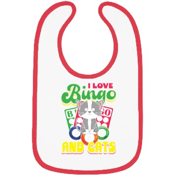 Discover I love bingo and cats - cat saying quote Bibs