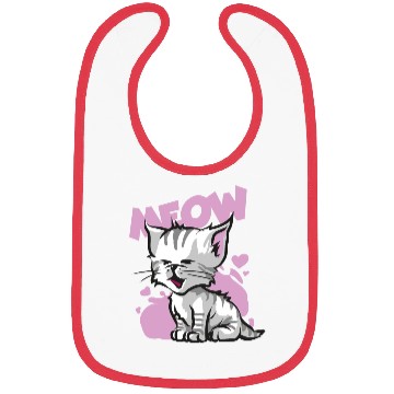 Discover Sweet cute baby cat meow Bibs