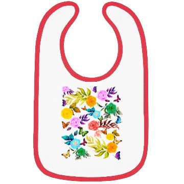 Discover Pride Love - Background Flowers with Butterflies Bibs
