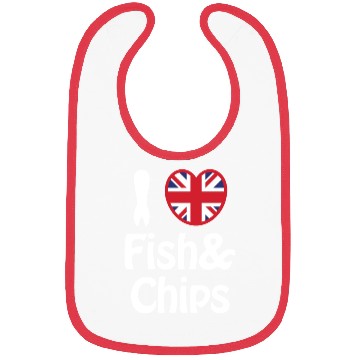 Discover I Heart [Love] Fish & Chips Bibs