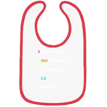 Discover Funny Programmer Codes Coffee And Sleep Bibs