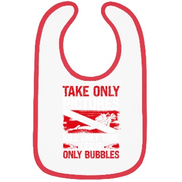 Discover Scuba Diving Take only Leave Bubbles Scuba Diver Bibs