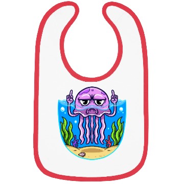 Discover Jelly Fish Middle Finger Jellyfish Bibs