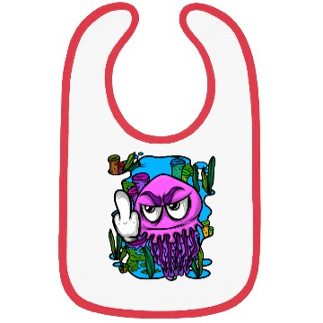 Discover Jelly Fish Middle Finger Jellyfish Bibs