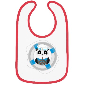 Discover cute panda as a sailor in marine look Bibs