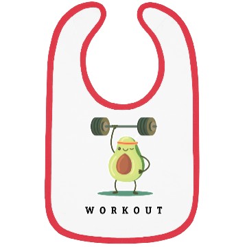 Discover Workout Avocado cartoon Bibs