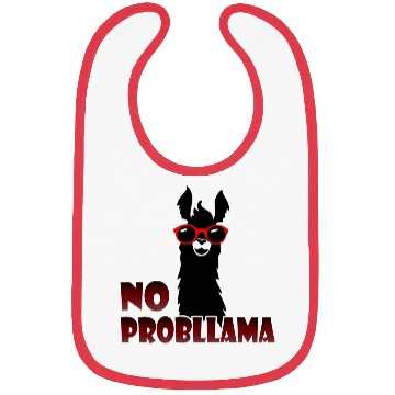 Discover Cool Llama With Red Sunglasses -No Probllama Bibs