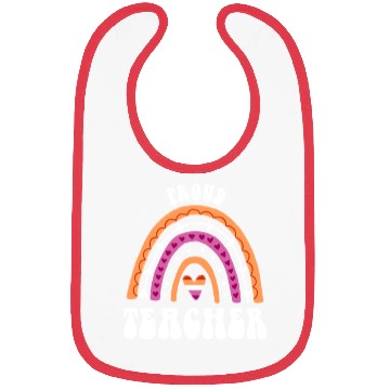 Discover Proud Teacher Lesbian Pride Rainbow Bibs