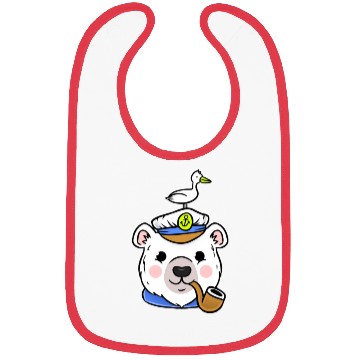 Discover Polar Bear Sailor Captain For Sailing Lover Bibs