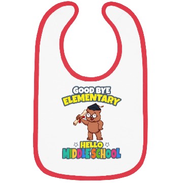 Discover Good Bye Elementary Hello Middle School Graduation Bibs