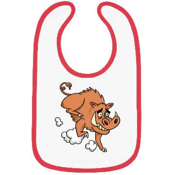 Discover Wild boar animal cartoon running Bibs