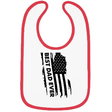 Discover Father's Day Best Dad Ever with Us American Flag Bibs