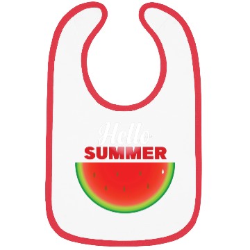 Discover Hello Summer, Hello summer slogan on watermelon Bibs