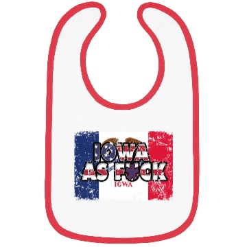Discover America US Flag State Flag Iowa Bibs