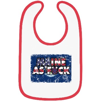 Discover America US Flag State Flag Maine Bibs