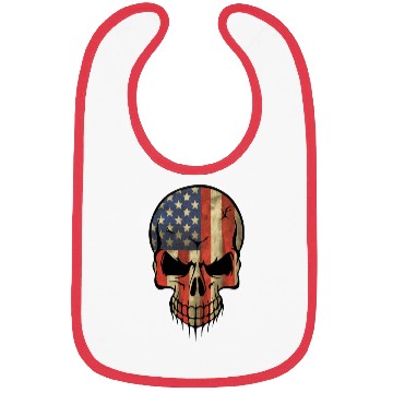 Discover skull flag us Bibs