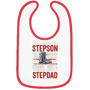 Discover My Step Son Wears Combat Boots Proud Army Stepdad Bibs
