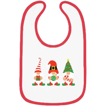 Discover Christmas Gnomes with candy cane, gift Bibs