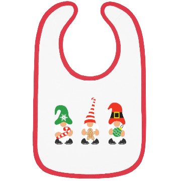 Discover Christmas Gnomes with candy cane, gift Bibs