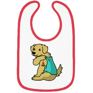 Discover I Love Mom Tattoo Golden Retriever Bibs