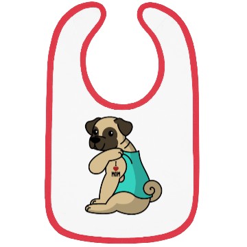 Discover I Love Mom Tattoo Pug Bibs