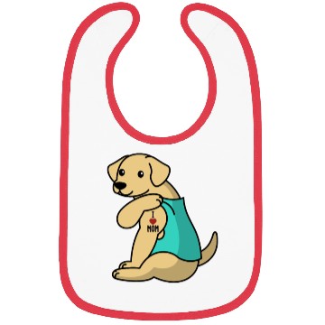 Discover I Love Mom Tattoo Labrador Bibs