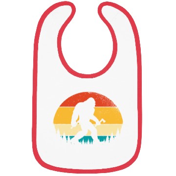 Discover Funny Retro Vintage Style Bigfoot in Throwing Axe Bibs