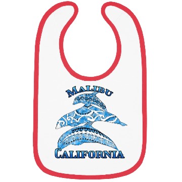 Discover Malibu California Vacation Tribal Dolphins Bibs