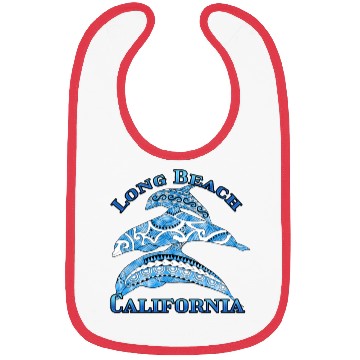 Discover Long Beach California Vacation Tribal Dolphins Bibs