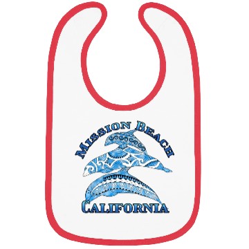 Discover Mission Beach California Vacation Tribal Dolphins Bibs