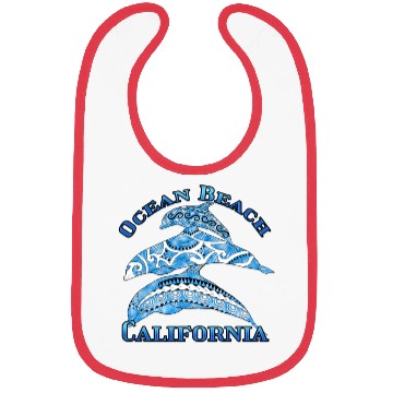 Discover Ocean Beach California Vacation Tribal Dolphins Bibs