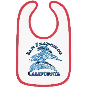 Discover San Francisco California Vacation Tribal Dolphins Bibs