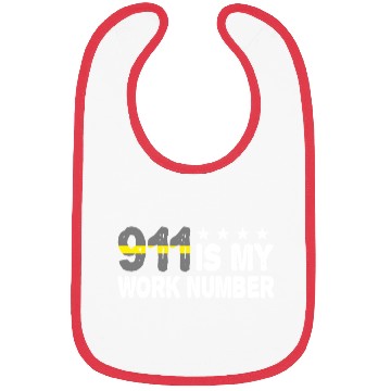 Discover 911 Is My Work Number Yellow Line Police Dispatch Bibs