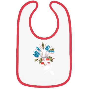 Discover US Leopard Baseball Sunflower Women American Flag Bibs