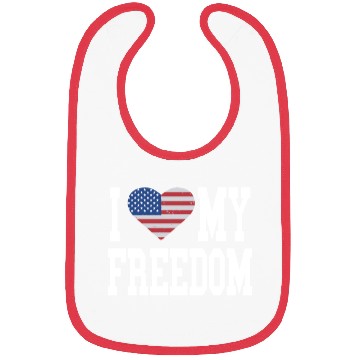 Discover Patriotic American Flag I Heart Freedom, I Love Bibs