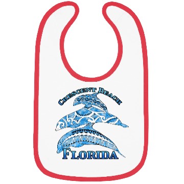 Discover Crescent Beach Florida Vacation Tribal Dolphins Bibs