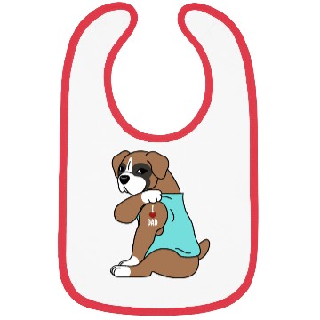 Discover I Love Dad Boxer Dog Bibs