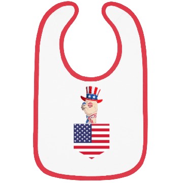 Discover Llama Patriotic Day US Flag Llama Pocket 4th of Bibs