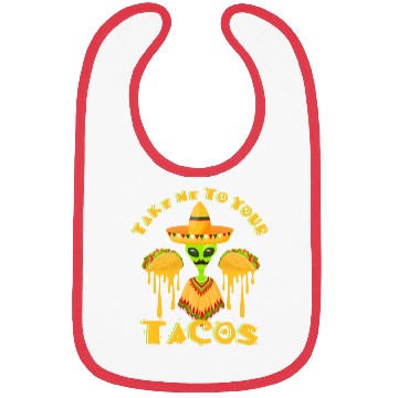 Discover Funny Mexican Alien Taco Lover Bibs